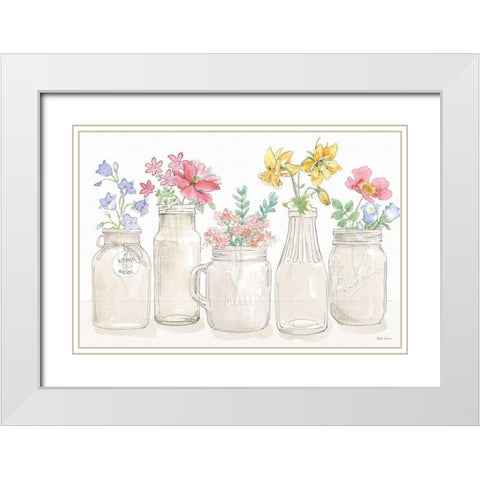 Peaceful Petals I White Modern Wood Framed Art Print with Double Matting by Grove, Beth