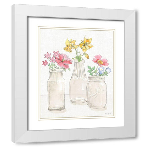 Peaceful Petals III White Modern Wood Framed Art Print with Double Matting by Grove, Beth