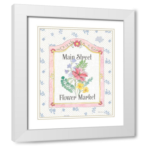 Peaceful Petals V White Modern Wood Framed Art Print with Double Matting by Grove, Beth