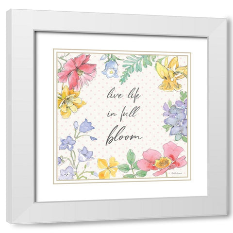 Peaceful Petals X White Modern Wood Framed Art Print with Double Matting by Grove, Beth