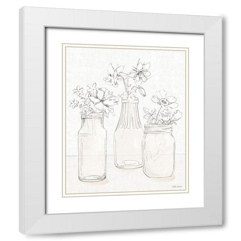 Peaceful Petals III Neutral White Modern Wood Framed Art Print with Double Matting by Grove, Beth