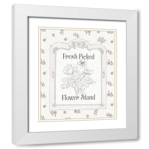 Peaceful Petals IV Neutral White Modern Wood Framed Art Print with Double Matting by Grove, Beth