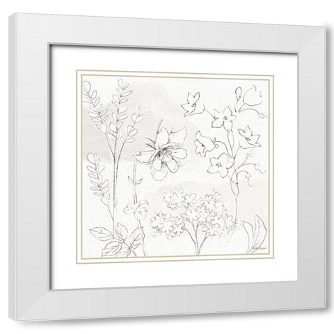 Peaceful Petals VII Neutral White Modern Wood Framed Art Print with Double Matting by Grove, Beth
