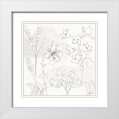 Peaceful Petals VII Neutral White Modern Wood Framed Art Print with Double Matting by Grove, Beth