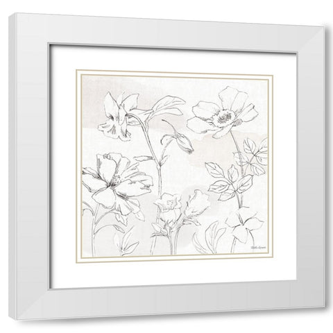 Peaceful Petals VIII Neutral White Modern Wood Framed Art Print with Double Matting by Grove, Beth