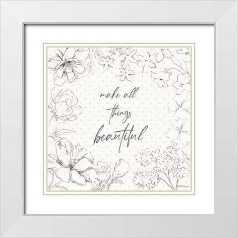 Peaceful Petals IX Neutral White Modern Wood Framed Art Print with Double Matting by Grove, Beth
