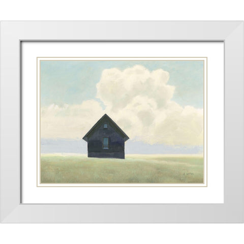 Lonely Landscape I White Modern Wood Framed Art Print with Double Matting by Wiens, James