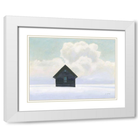 Lonely Winter Landscape I White Modern Wood Framed Art Print with Double Matting by Wiens, James