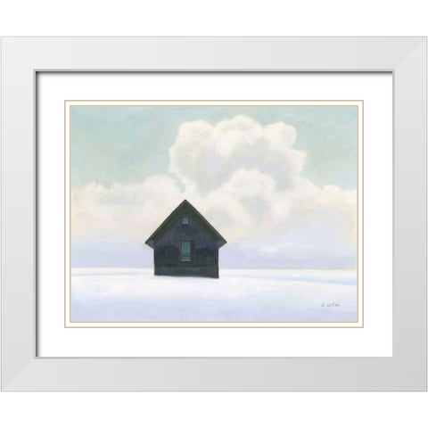 Lonely Winter Landscape I White Modern Wood Framed Art Print with Double Matting by Wiens, James