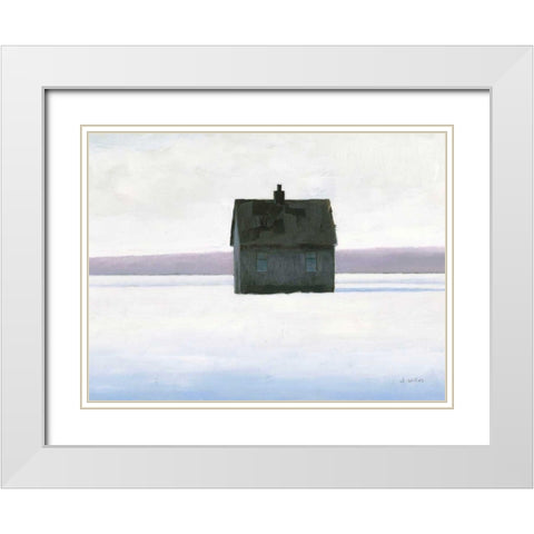 Lonely Winter Landscape II White Modern Wood Framed Art Print with Double Matting by Wiens, James