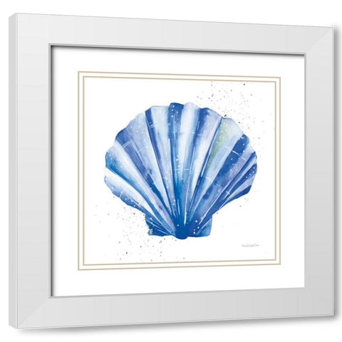 Scallop Shell Sq White Modern Wood Framed Art Print with Double Matting by Charro, Mercedes Lopez