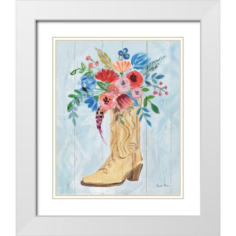 Cowgirl II White Modern Wood Framed Art Print with Double Matting by Zaman, Farida