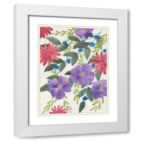 Joyful III White Modern Wood Framed Art Print with Double Matting by Prahl, Courtney