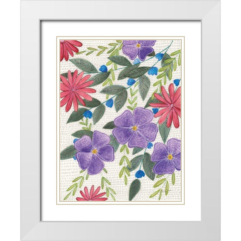 Joyful III White Modern Wood Framed Art Print with Double Matting by Prahl, Courtney