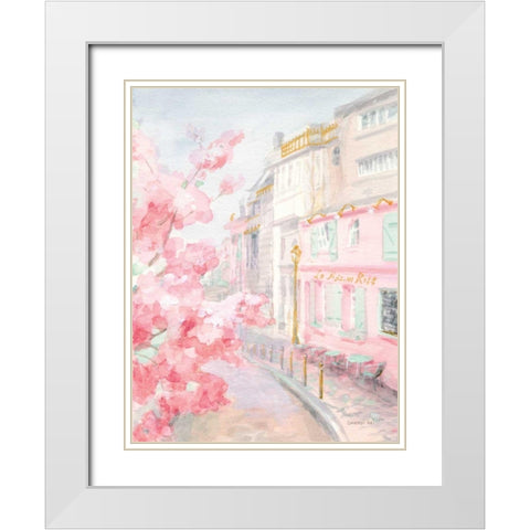 Pastel Paris II White Modern Wood Framed Art Print with Double Matting by Nai, Danhui