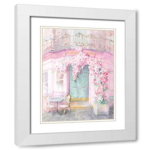 Pastel Paris IV White Modern Wood Framed Art Print with Double Matting by Nai, Danhui