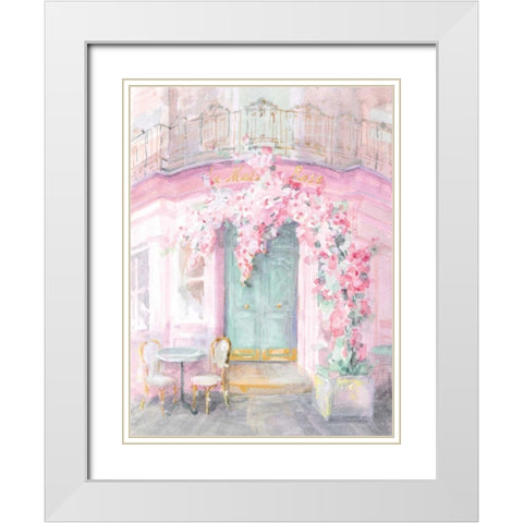 Pastel Paris IV White Modern Wood Framed Art Print with Double Matting by Nai, Danhui