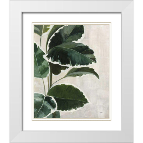 Tropical Study I White Modern Wood Framed Art Print with Double Matting by Purinton, Julia