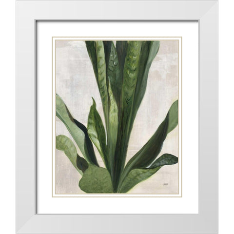 Tropical Study III White Modern Wood Framed Art Print with Double Matting by Purinton, Julia