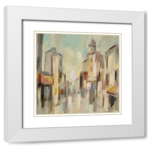 Pastel Street I White Modern Wood Framed Art Print with Double Matting by Vassileva, Silvia