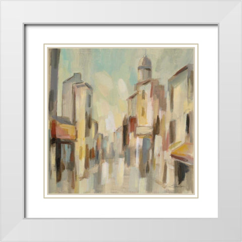 Pastel Street I White Modern Wood Framed Art Print with Double Matting by Vassileva, Silvia