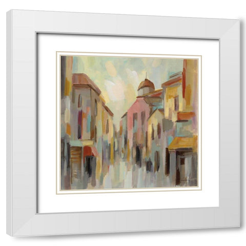 Pastel Street II White Modern Wood Framed Art Print with Double Matting by Vassileva, Silvia