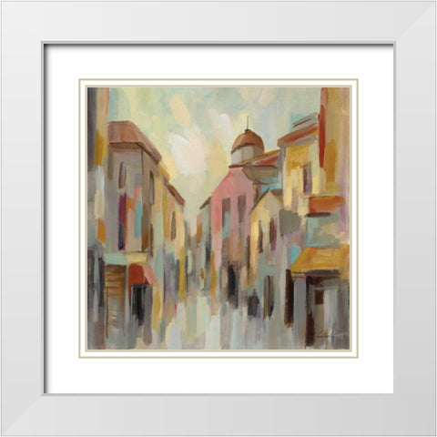 Pastel Street II White Modern Wood Framed Art Print with Double Matting by Vassileva, Silvia