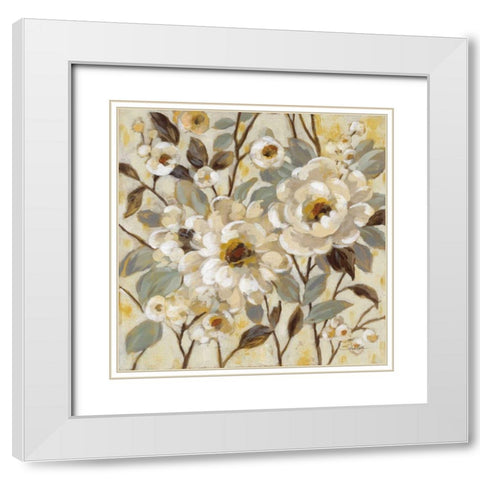 Golden Nature White Modern Wood Framed Art Print with Double Matting by Vassileva, Silvia