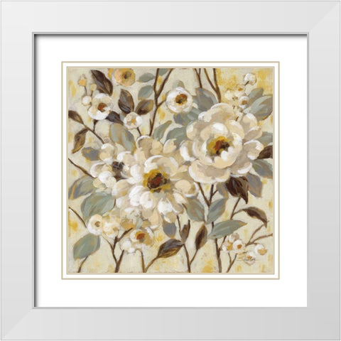 Golden Nature White Modern Wood Framed Art Print with Double Matting by Vassileva, Silvia