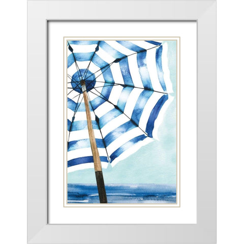 Surf and Sun I White Modern Wood Framed Art Print with Double Matting by Charro, Mercedes Lopez