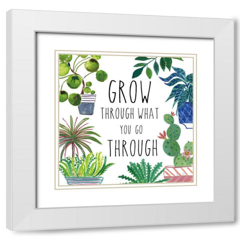 Plant Home IV White Modern Wood Framed Art Print with Double Matting by Zaman, Farida