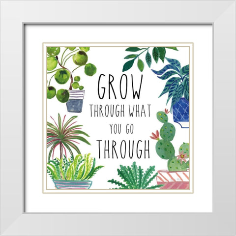 Plant Home IV White Modern Wood Framed Art Print with Double Matting by Zaman, Farida