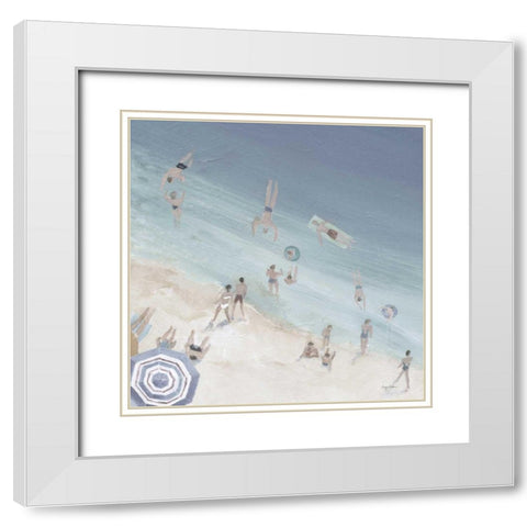 Cool Blue Beach Crop White Modern Wood Framed Art Print with Double Matting by Tillmon, Avery