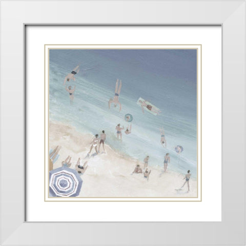 Cool Blue Beach Crop White Modern Wood Framed Art Print with Double Matting by Tillmon, Avery