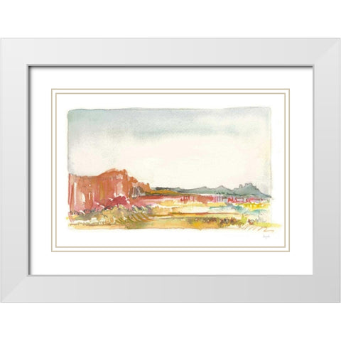 Looking Out Neutral White Modern Wood Framed Art Print with Double Matting by Rice, Kristy