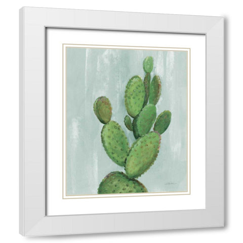 Front Yard Cactus I Slate White Modern Wood Framed Art Print with Double Matting by Vassileva, Silvia