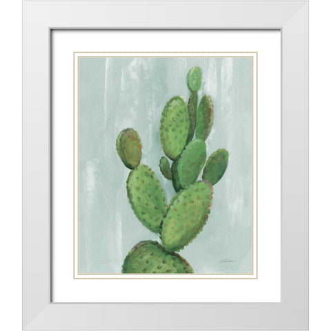 Front Yard Cactus I Slate White Modern Wood Framed Art Print with Double Matting by Vassileva, Silvia