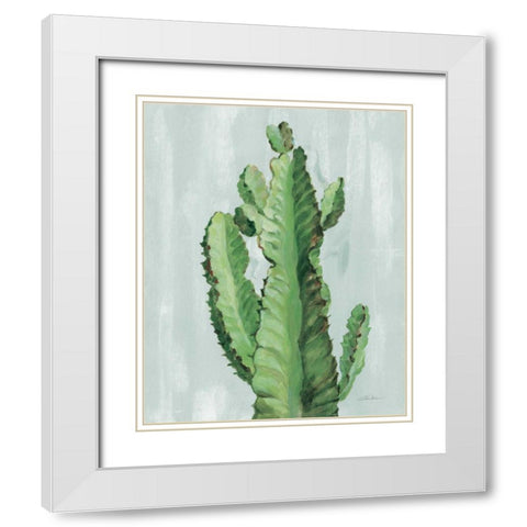 Front Yard Cactus II Slate White Modern Wood Framed Art Print with Double Matting by Vassileva, Silvia