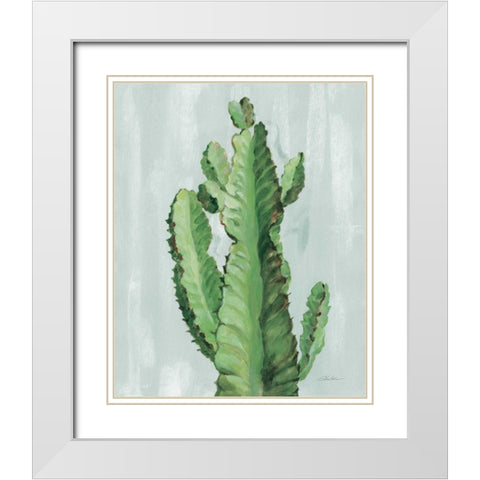 Front Yard Cactus II Slate White Modern Wood Framed Art Print with Double Matting by Vassileva, Silvia