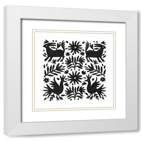 Otomi Elegance Black I White Modern Wood Framed Art Print with Double Matting by Green, Nancy