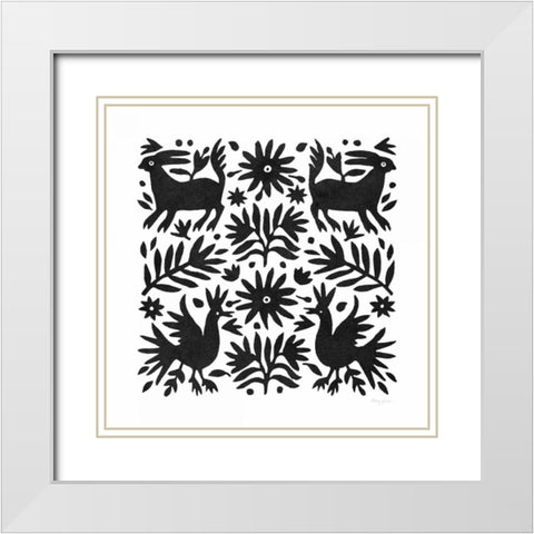 Otomi Elegance Black I White Modern Wood Framed Art Print with Double Matting by Green, Nancy