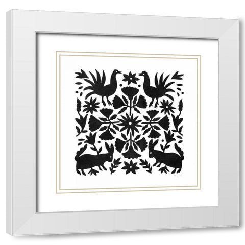 Otomi Elegance Black V White Modern Wood Framed Art Print with Double Matting by Green, Nancy