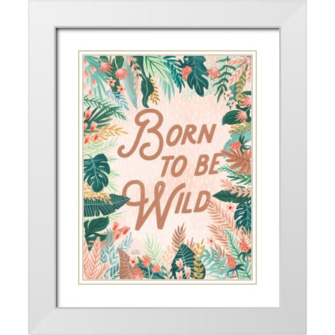 Jungle Hangout VI Born to be Wild White Modern Wood Framed Art Print with Double Matting by Marshall, Laura