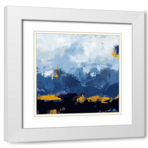 Mountain Gold White Modern Wood Framed Art Print with Double Matting by Munger, Pamela