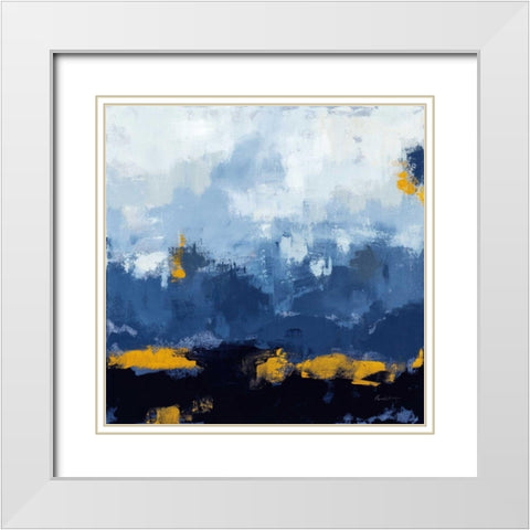 Mountain Gold White Modern Wood Framed Art Print with Double Matting by Munger, Pamela