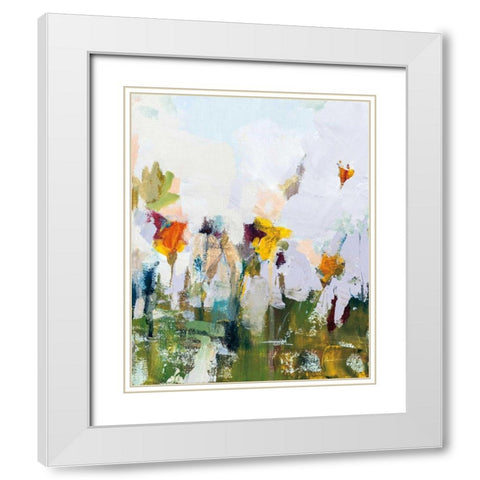 Spontaneous Summer I White Modern Wood Framed Art Print with Double Matting by Munger, Pamela
