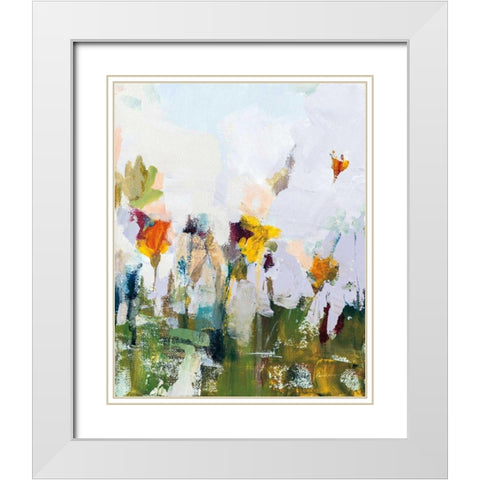 Spontaneous Summer I White Modern Wood Framed Art Print with Double Matting by Munger, Pamela