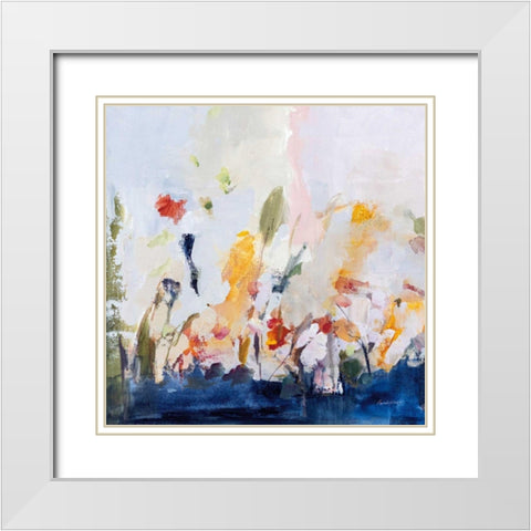 Spontaneous Summer II White Modern Wood Framed Art Print with Double Matting by Munger, Pamela