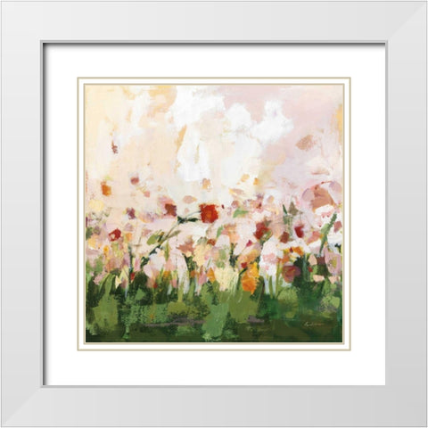 Spontaneous Summer III White Modern Wood Framed Art Print with Double Matting by Munger, Pamela