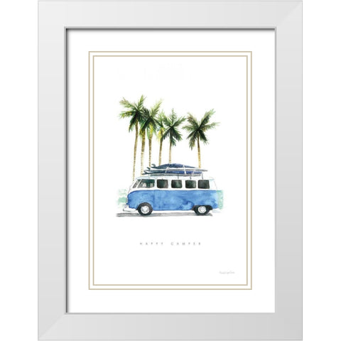 Surf Days II White Modern Wood Framed Art Print with Double Matting by Charro, Mercedes Lopez